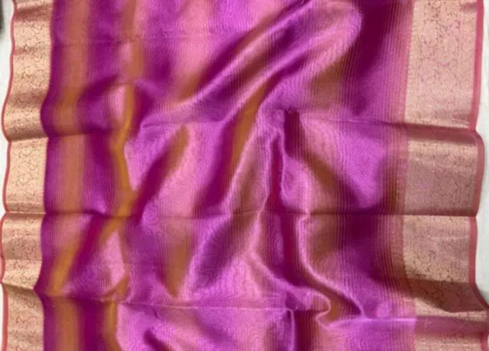 Banarasi Tissue Rainbow Saree - Image 2